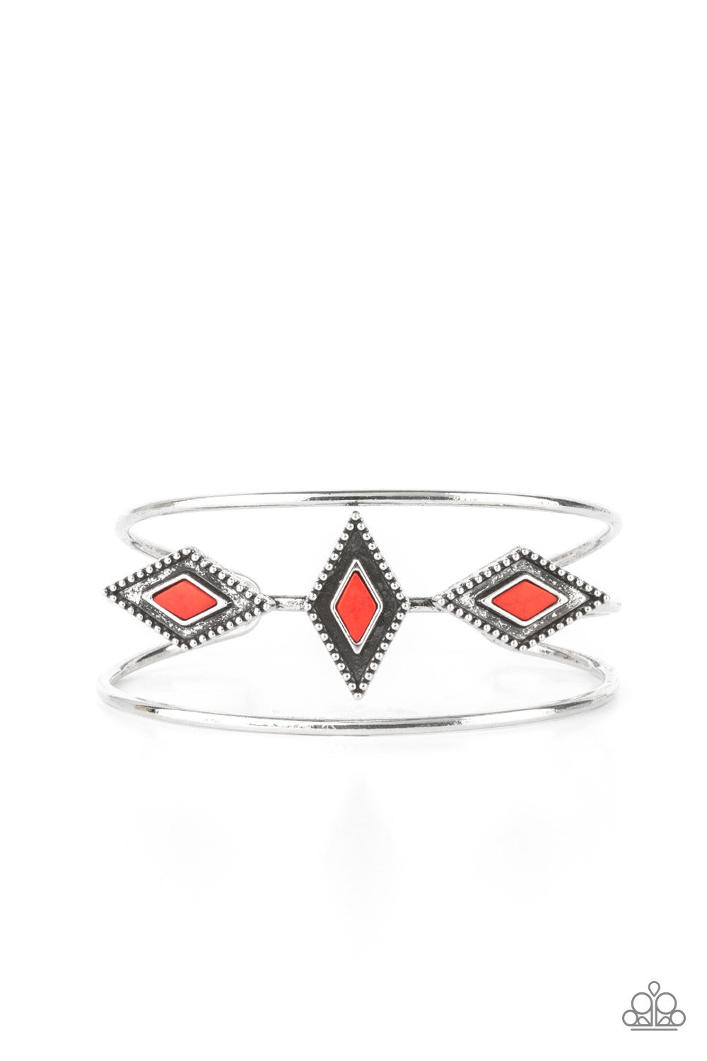 Desert Diamondback - Red Paparazzi Bracelet (PZ-609)