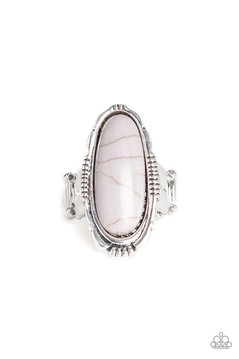 Paparazzi Thick Flex Back Ring - Desert Thirst - Silver (R218)