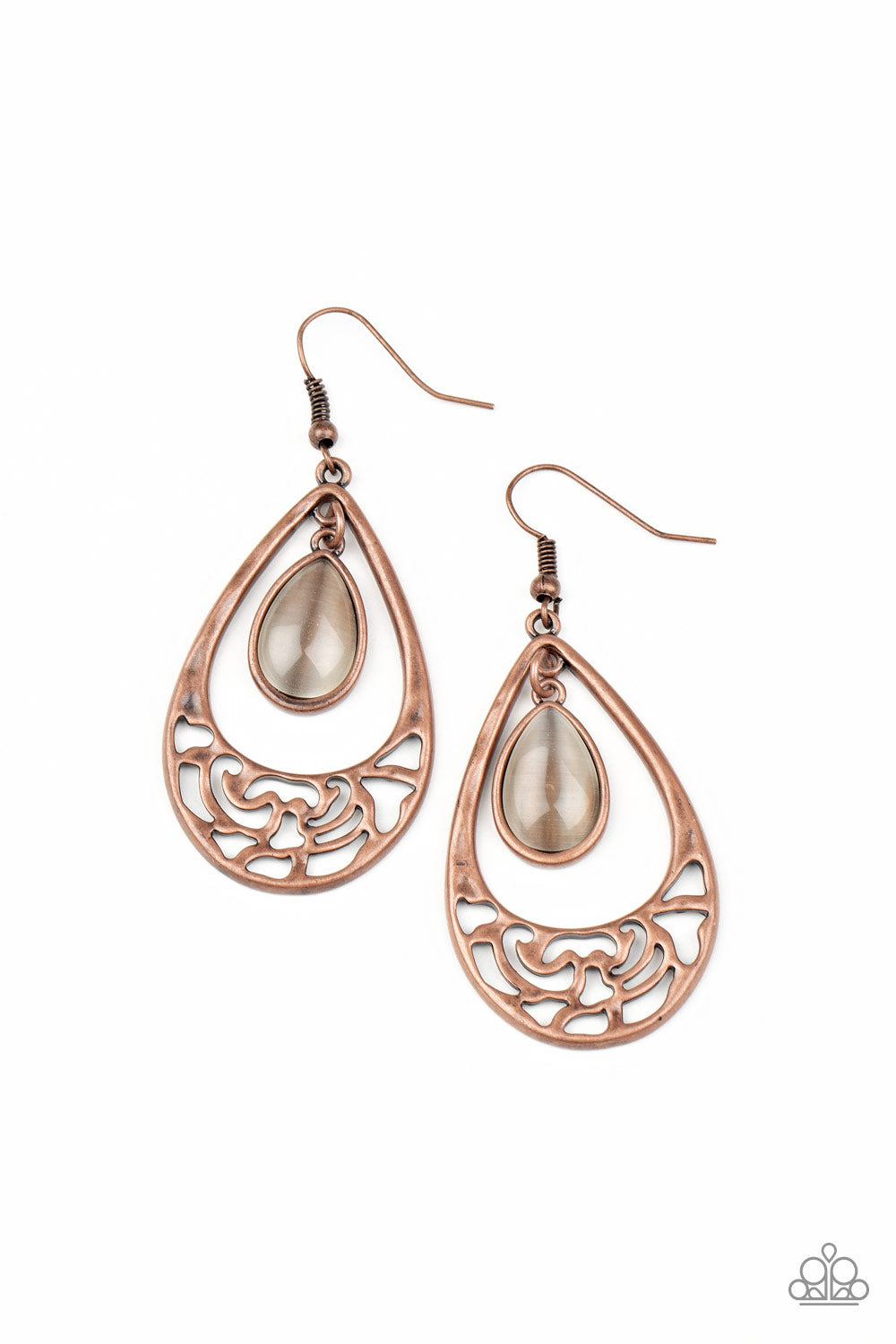 DEW You Feel Me? - Copper Paparazzi Earrings (#835)