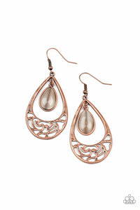 DEW You Feel Me? - Copper Paparazzi Earrings (#835)