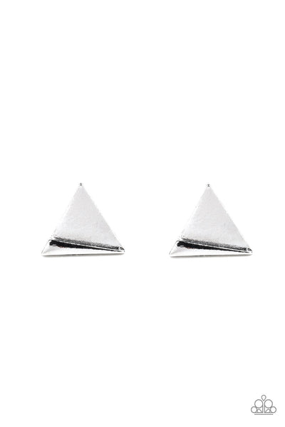 Die TRI-ing - Silver Paparazzi Earrings (#2019)