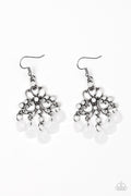 Paprazzi Earrings - Dip It GLOW - White (#1768)