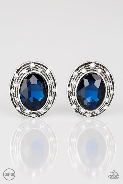 Paparazzi Clip Earrings - East Side Etiquette - Blue (#293)