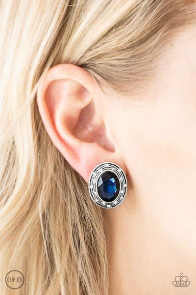 Paparazzi Clip Earrings - East Side Etiquette - Blue (#293)