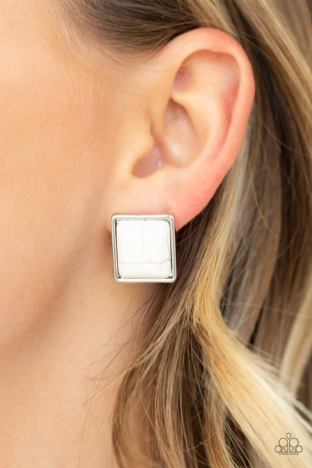 Paparazzi Earrings - Eco Elegance - White (#1678)