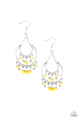 Free-Spirited Spirit - Yellow Paparazzi Earrings (PZ-644)