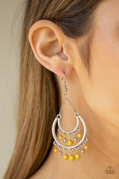 Paparazzi Earrings - Free-Spirited Spirit - Yellow (#644)