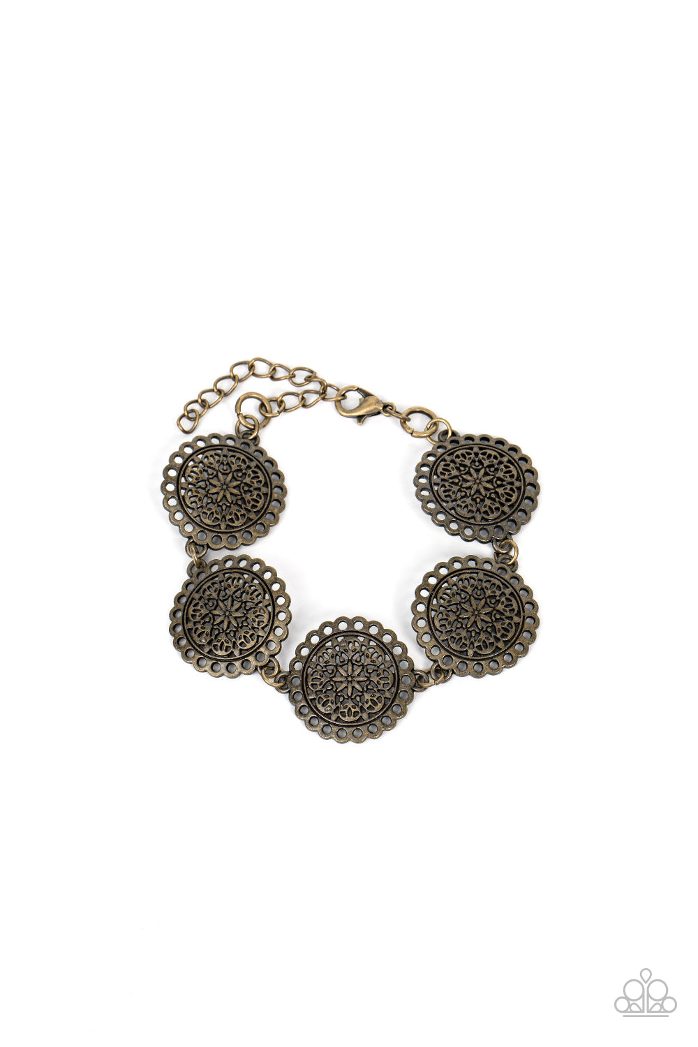 Garden Gate Glamour - Brass Paparazzi Bracelet (#3048)