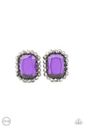 Glitter Enthusiast - Purple Paparazzi Earrings (PZ-1336)