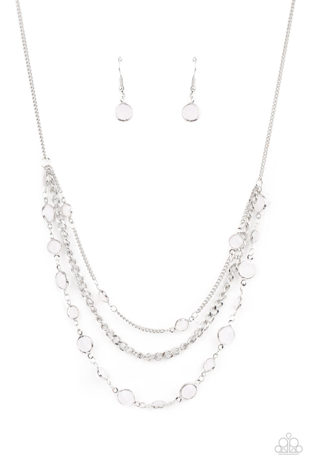 Goddess Getaway - White Paparazzi Necklace (#4638)