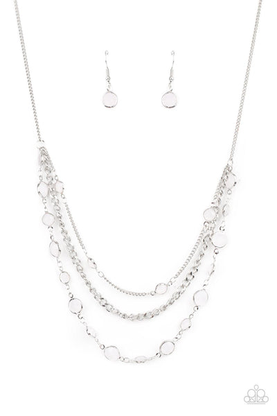 Goddess Getaway - White Paparazzi Necklace (#4638)