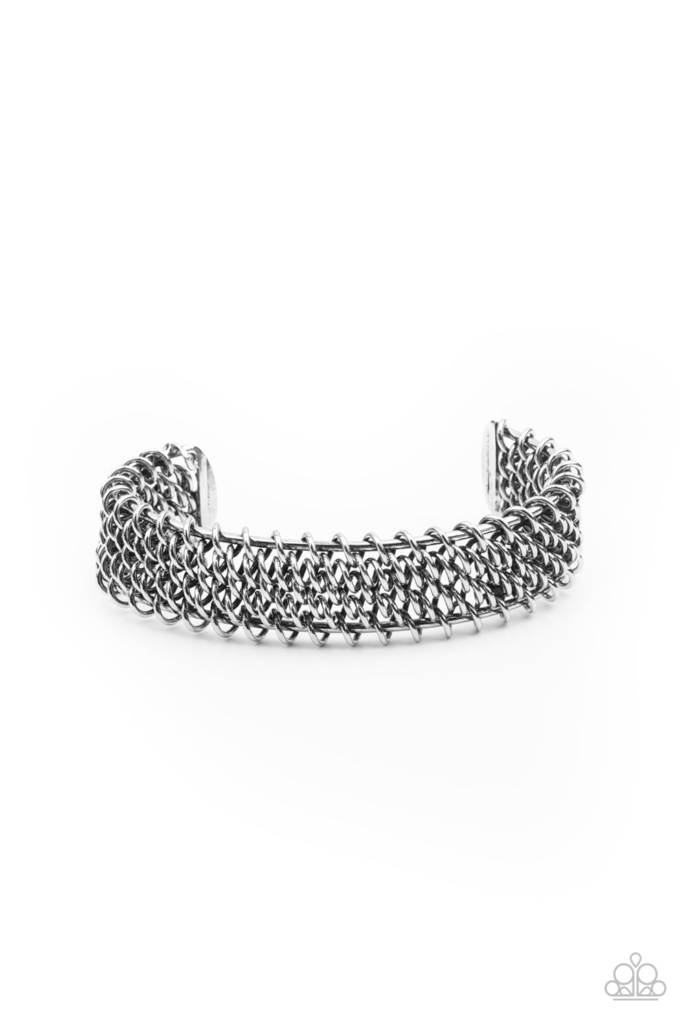 Gridlock - Silver Paparazzi Men's Bracelet