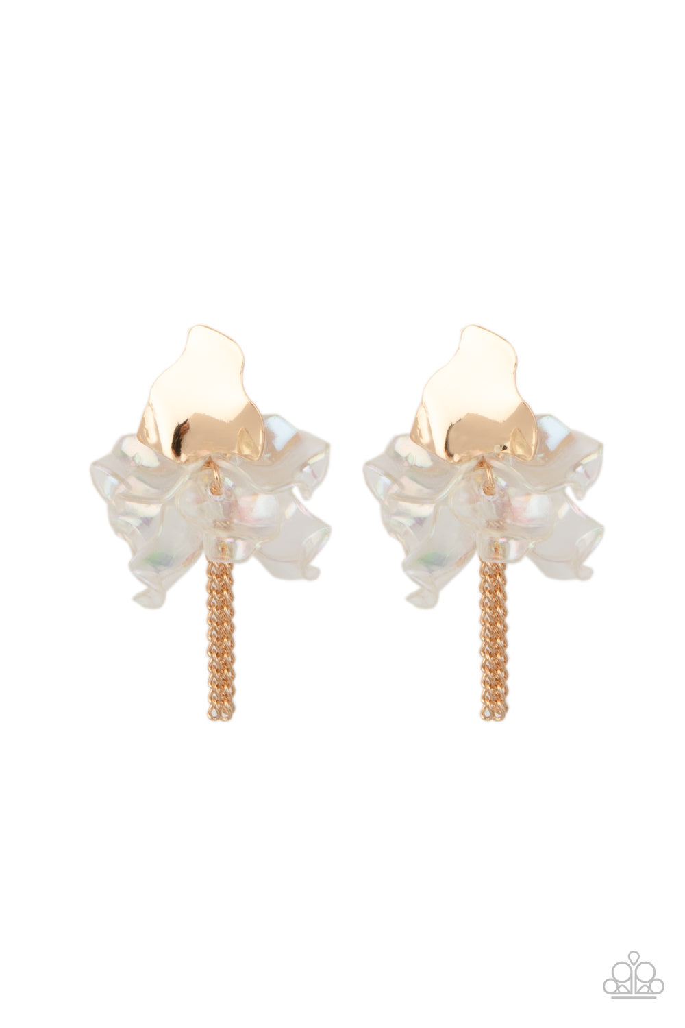 Harmonically Holographic - Gold Paparazzi Earrings