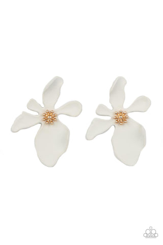 Hawaiian Heiress - White Paparazzi Earrings