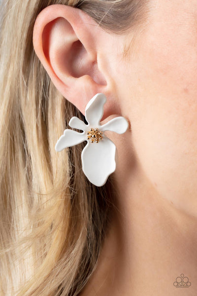 Hawaiian Heiress - White Paparazzi Earrings