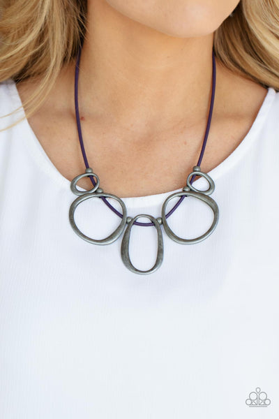 Historical Hipster - Purple Paparazzi Necklace (#4546)