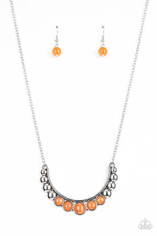Horseshoe Bend - Orange Paparazzi Necklace (#4372)