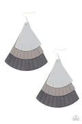 Huge Fanatic - Black Paparazzi Leather Earrings