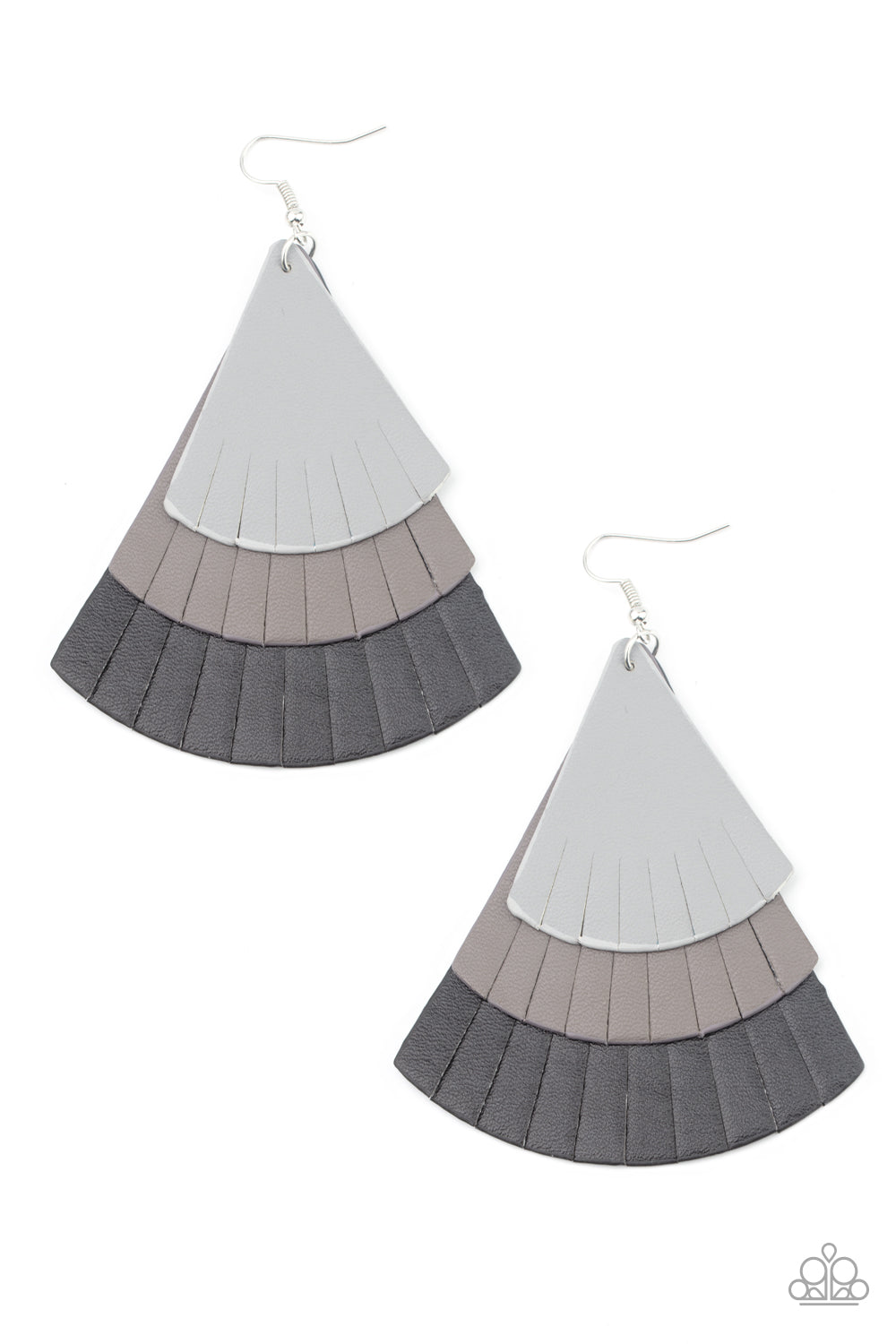 Huge Fanatic - Black Paparazzi Leather Earrings