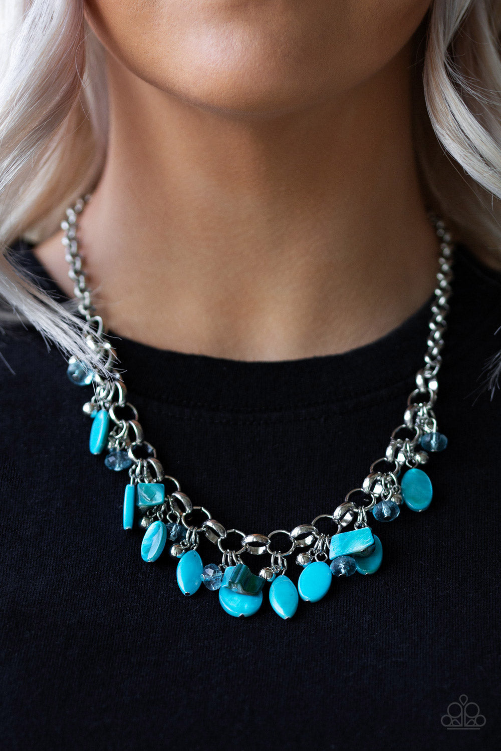 Paparazzi Short Necklace -  I Want To SEA The World - Blue (PZ-383)