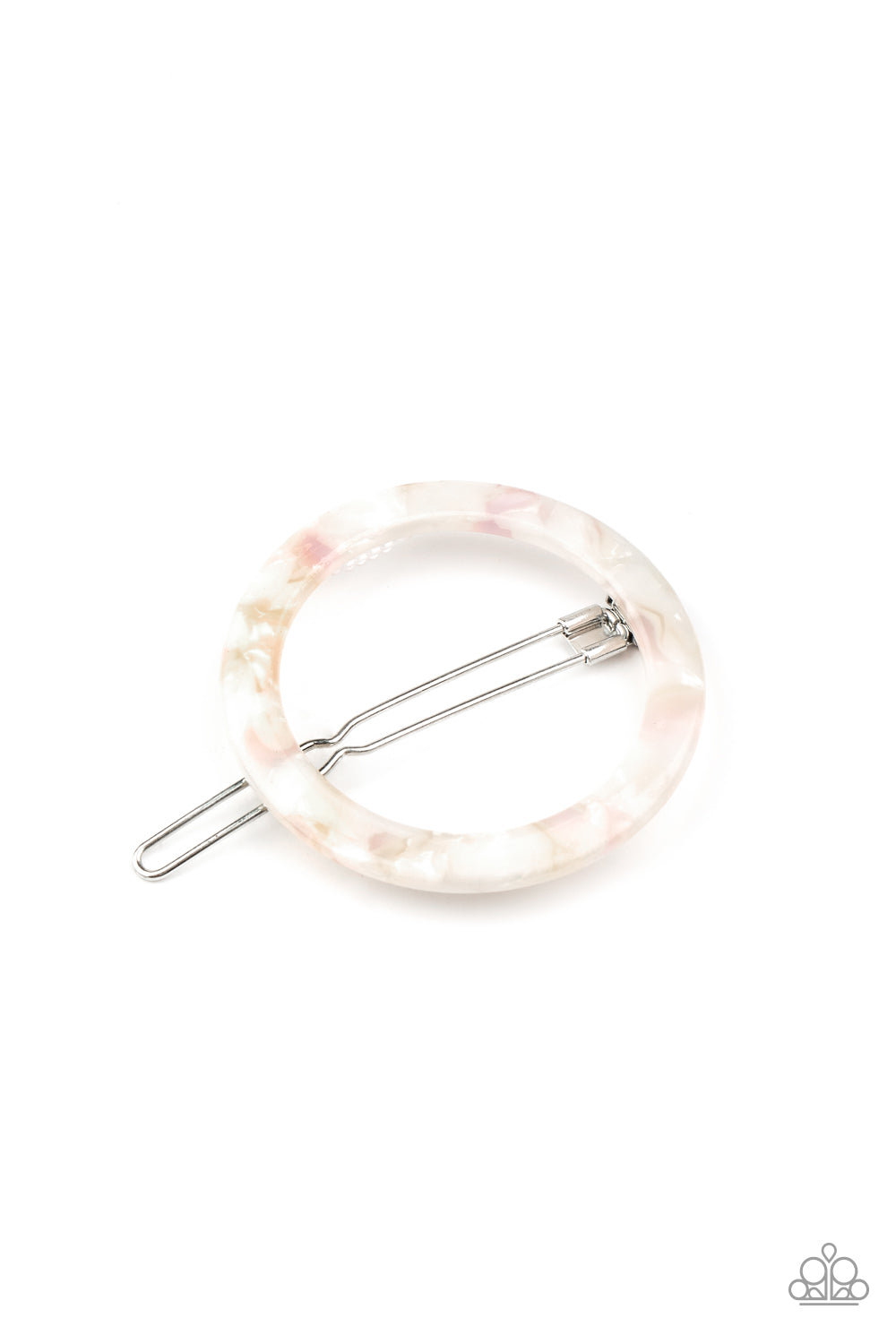 In The Round - White-Paparazzi Hair Accessories (#1494)