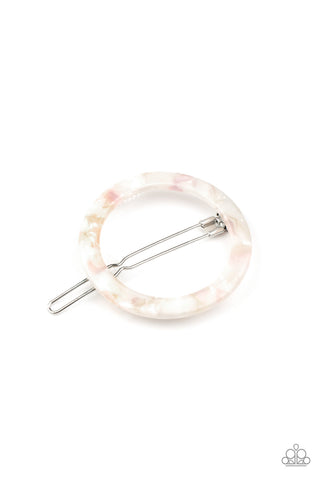 In The Round - White-Paparazzi Hair Accessories (#1494)