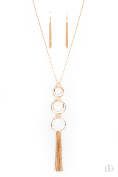 Join The Circle - Gold Paparazzi Necklace (#4262)