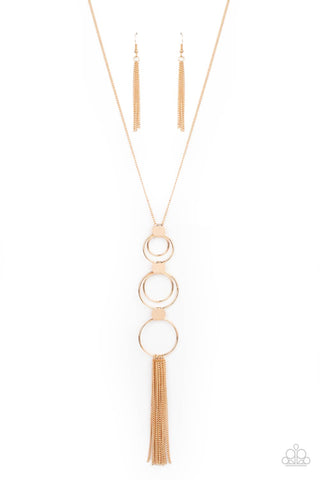 Join The Circle - Gold Paparazzi Necklace (#4262)