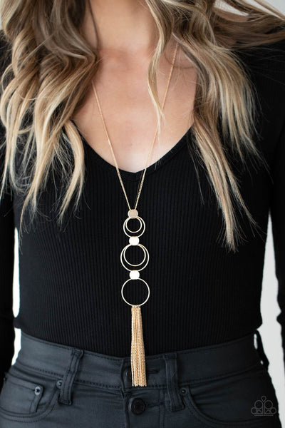 Join The Circle - Gold Paparazzi Necklace (#4262)