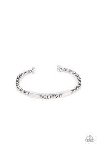 Keep Calm and Believe - Silver Paparazzi Bracelet (#2220)