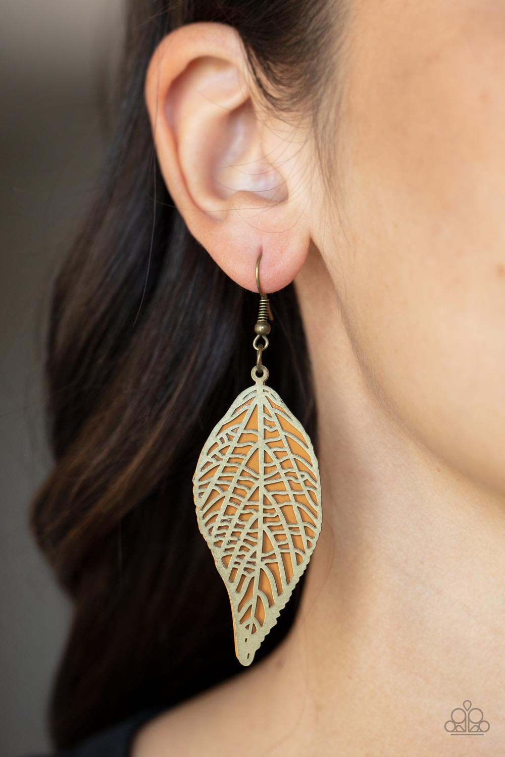 Leafy Luxury - Brass Paparazzi Earrings (#4354)
