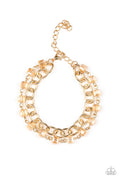 Life Of The Block Party - Gold Paparazzi Bracelet (#1607)