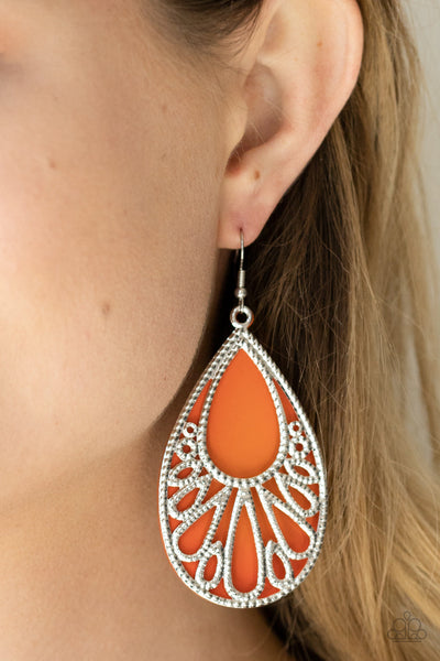 Loud and Proud - Orange Paparazzi Earrings