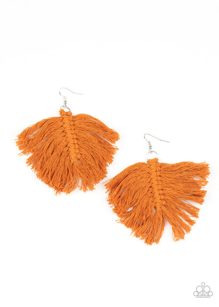Macrame Mamba - Brown-Paparazzi Earrings (#1560)