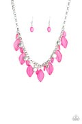 Paparazzi Short Acrylic Necklace - Malibu Ice - Pink (#367)