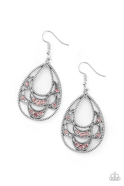 Paparazzi Earrings - Malibu Macrame - Pink