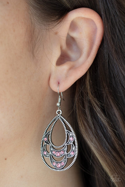 Paparazzi Earrings - Malibu Macrame - Pink