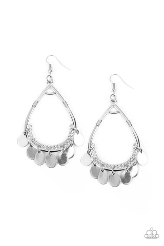 Meet Your Music Maker - Silver Paparazzi Earrings (#4335)