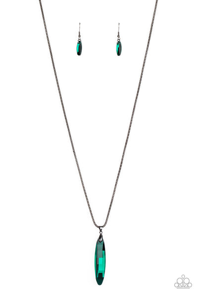 Meteor Shower - Green Paparazzi Necklace (#1637)