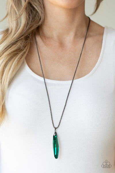 Meteor Shower - Green Paparazzi Necklace (#1637)