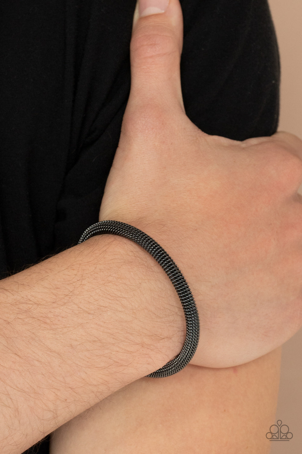 Metro Machiavellian - Black Paparazzi Men's Bracelet