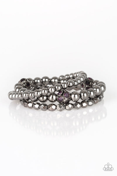 Noticeably Noir - Purple Paparazzi Bracelet (#2136)