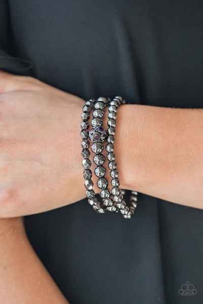 Noticeably Noir - Purple Paparazzi Bracelet (#2136)
