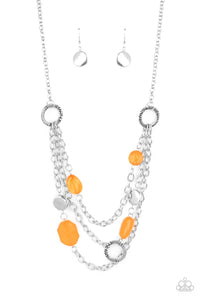 Oceanside Spa - Orange Paparazzi Necklace