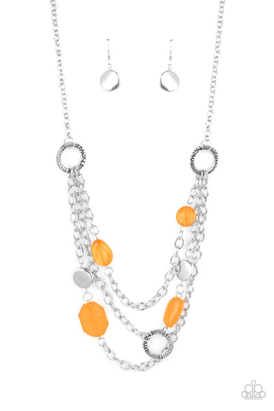 Oceanside Spa - Orange Paparazzi Necklace