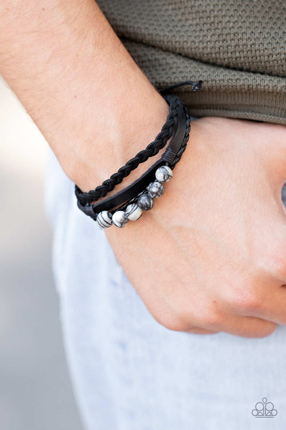 Off-Road Rebel - Black Paparazzi Urban Bracelet (#1606)