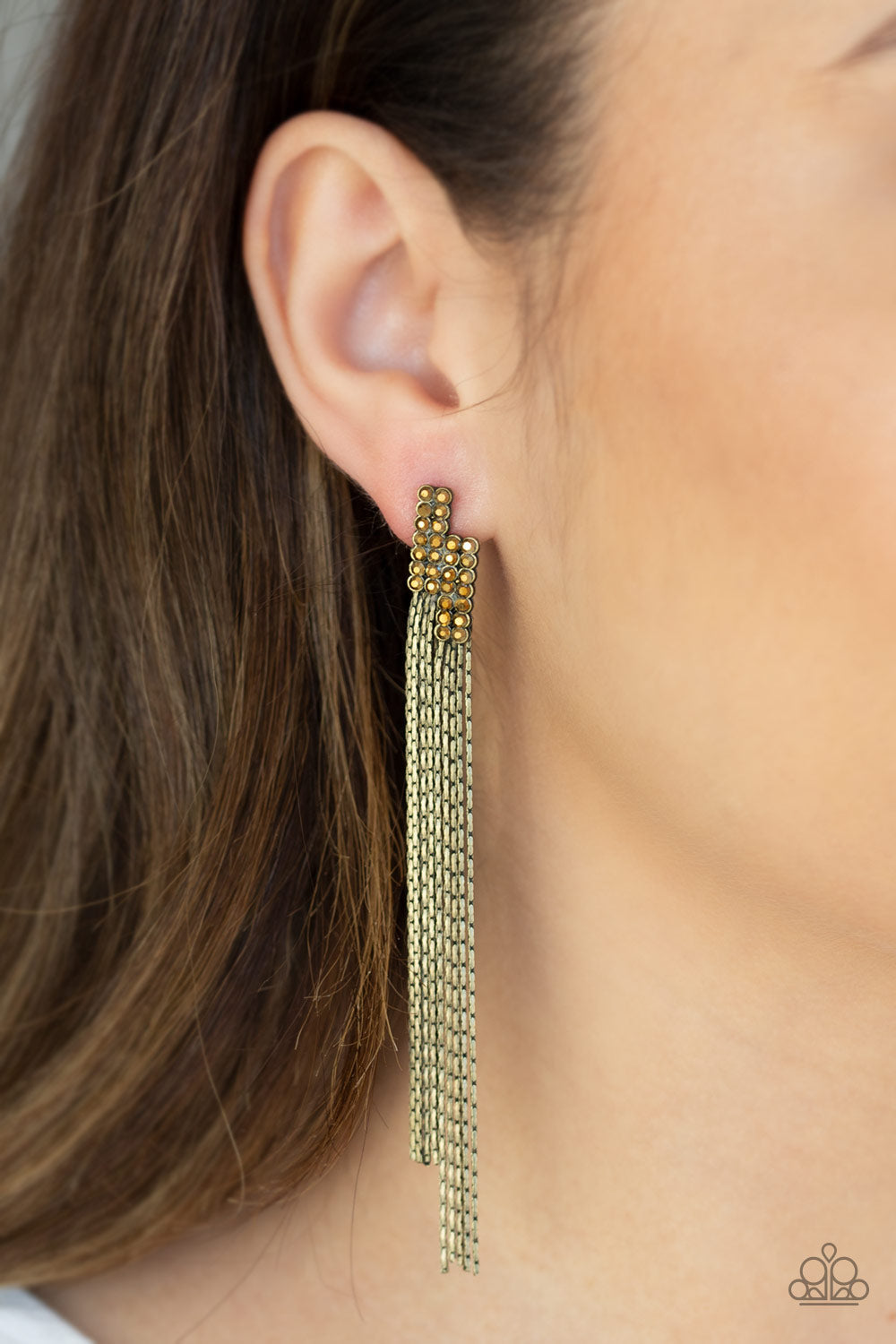 Paparazzi Earrings - Radio Waves - Brass (#2058)
