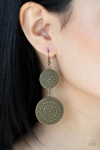 Road Trip Paradise - Brass Paparazzi Earrings