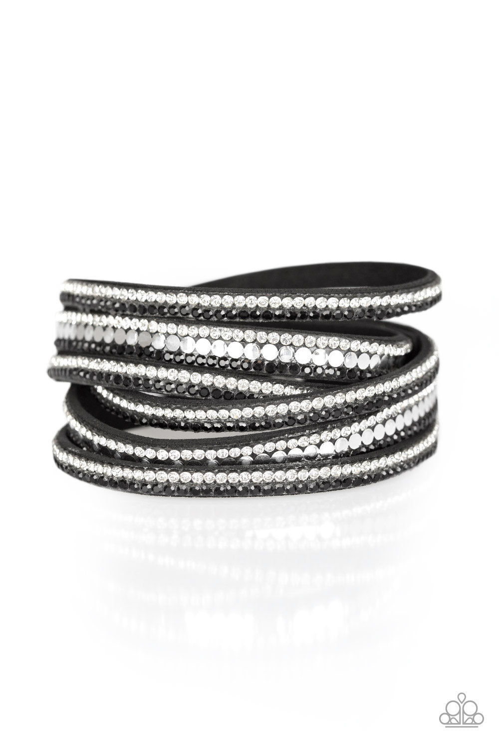 Paparazzi Double Wrap Urban Bracelet - Rock Star Attitude - Black