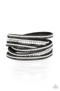 Paparazzi Double Wrap Urban Bracelet - Rock Star Attitude - Black